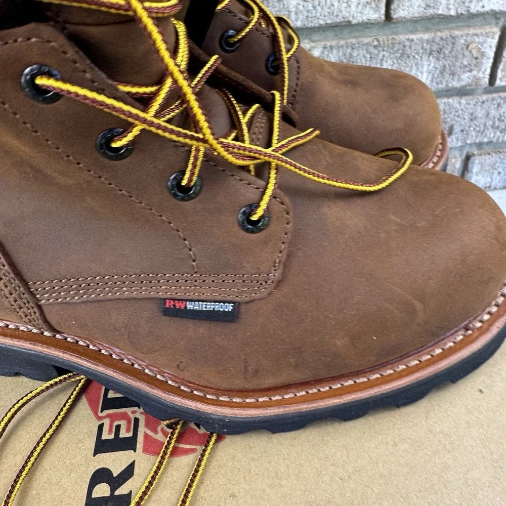 Red Wing Shoes 4417 LoggerMax Leather Work Boots Steel Toe Brown Sz 8D